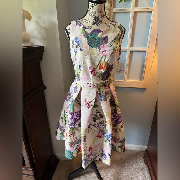 NWT Women’s Danny and Nicole A-Line Floral Sleeveless Dress w/ Pockets size 6 - Picture 1 of 13